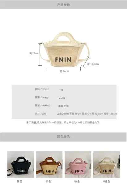 Design FNIN Woven Top-Handle Mini Bag Black Handbags - 10