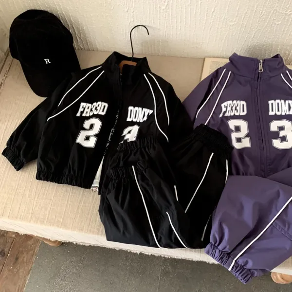 Design Track Jacket and Pants Set Purple with White Stripes Tracksuit - 3