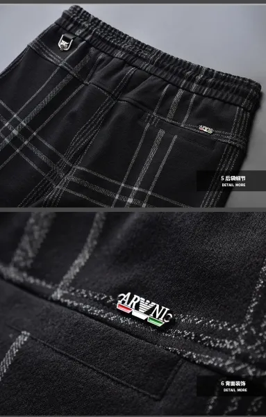 Design Plaid Drawstring Jogger Pants Black Sweatpants - 10
