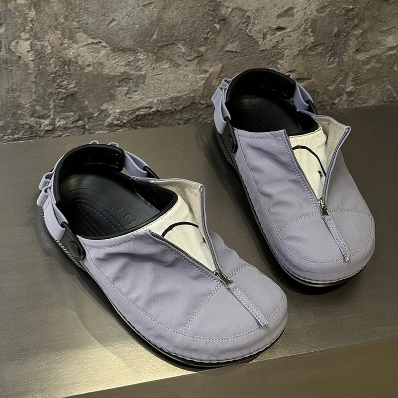 Maison Margiela Tabi Zipper Clog Light Gray Shoes Casual Shoes
