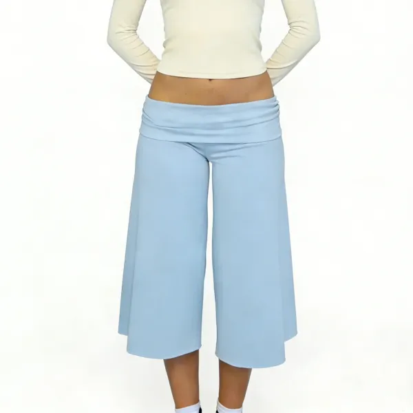 Design Wide-Leg Cropped Pants Pink - 14