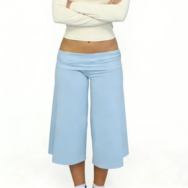 Design Wide-Leg Cropped Pants Pink - 15