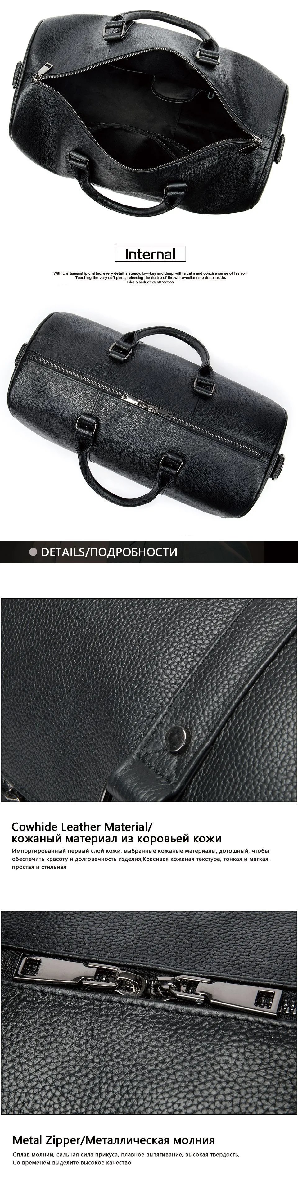 Design Leather Duffle Bag Brown Travel Bag - 14