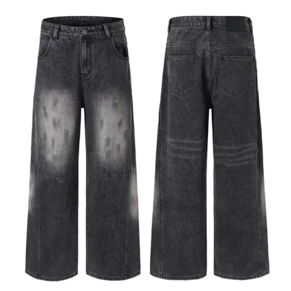 Design Wide-Leg Cargo Pants Distressed Olive Brown - 37