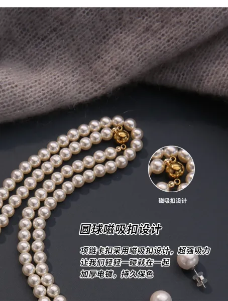 Design Pearl Strand Necklace White Jewelry - 20