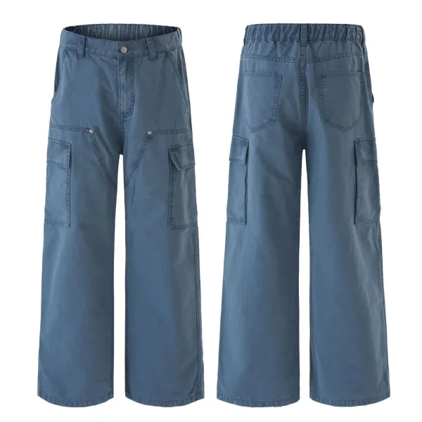 Design Wide-Leg Cargo Pants Distressed Olive Brown - 16