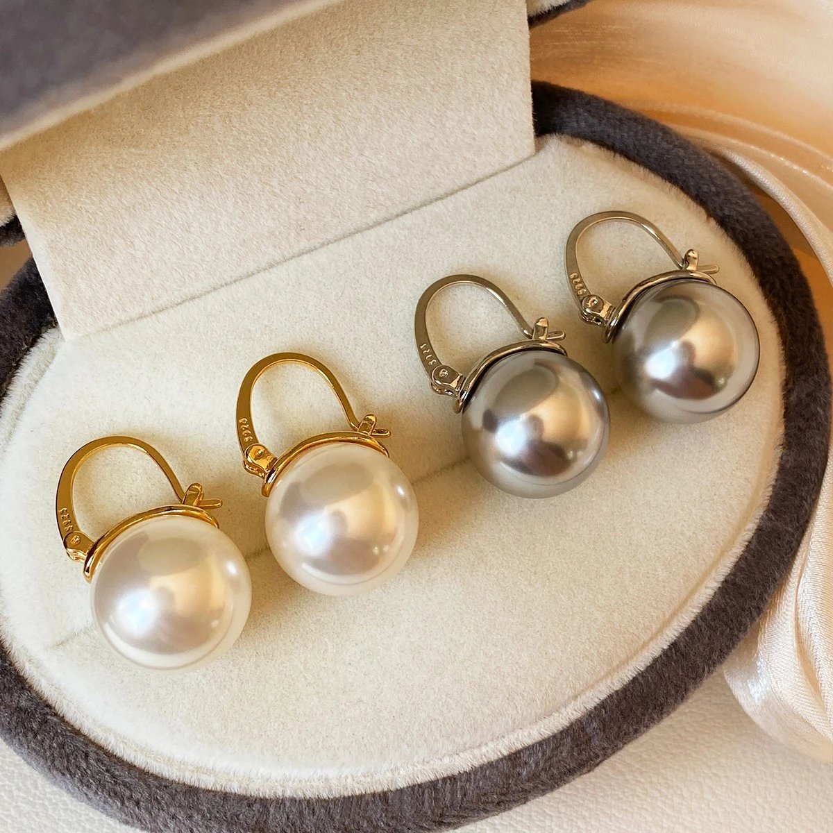 Akoya Pearl 14mm Gold-Plated Hoop Earrings