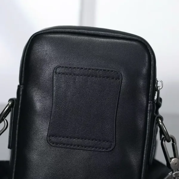 Design Minimalist Leather Crossbody Bag Black - 9