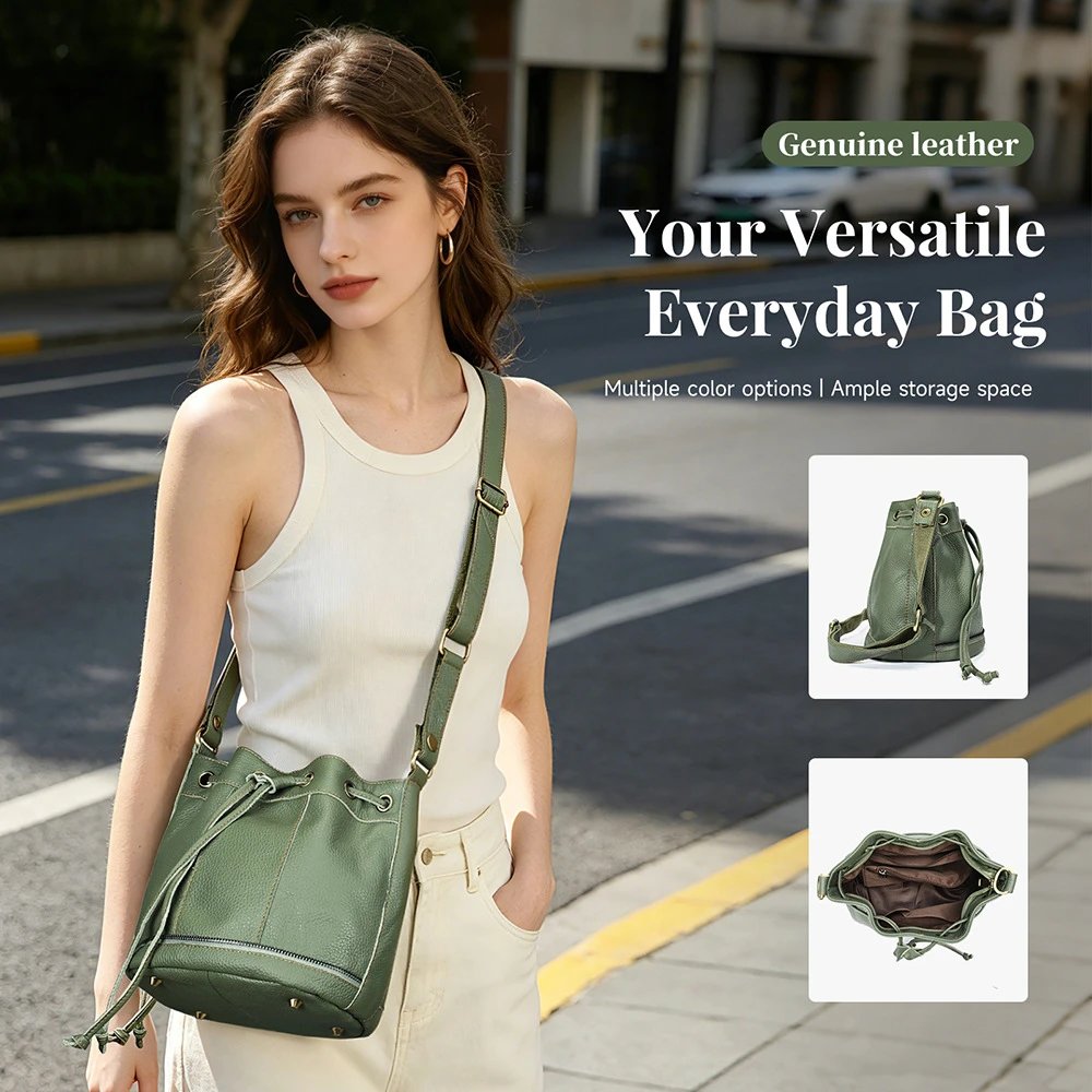跨境休闲百搭女士单肩包头层牛皮通勤斜挎包women shoulder bags