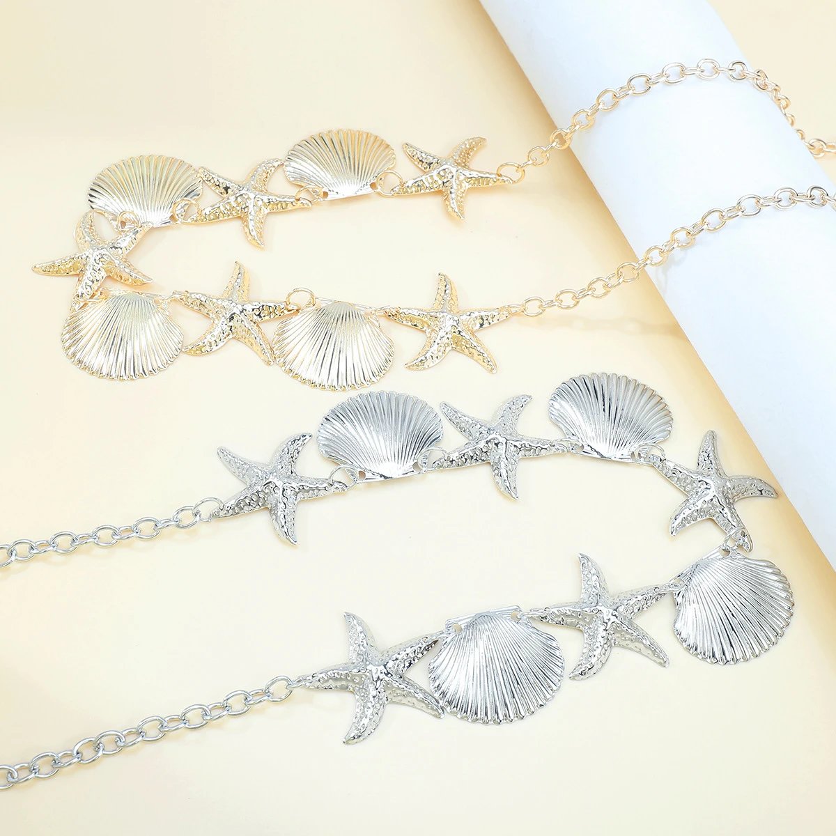 Gold Seashell Starfish Waist Chain Beach Boho Belt