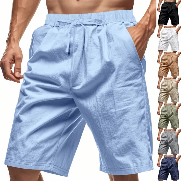 Design Drawstring Waist Shorts White - 9