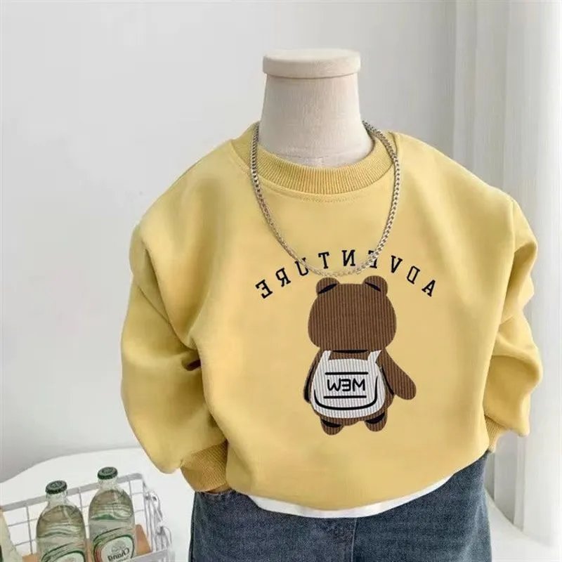 Design Bear Graphic Hoodie Yellow - 8