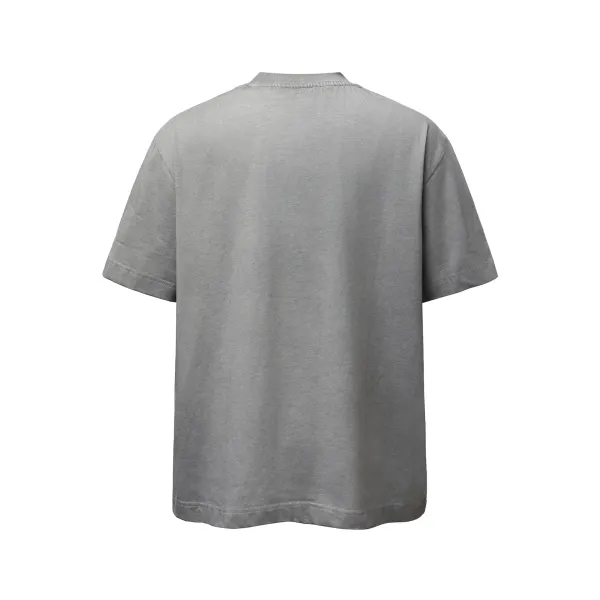 Design Graphic Print Washed Gray T-Shirt - 10