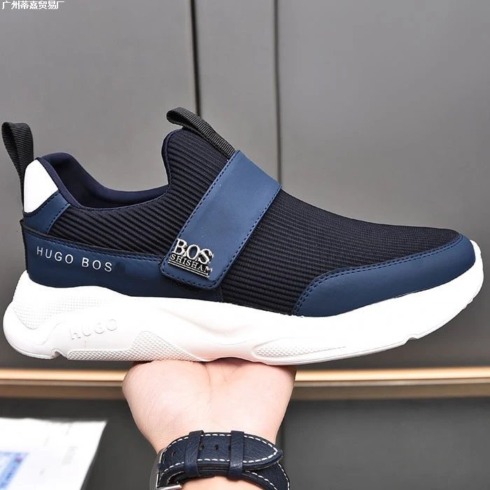 Hugo Boss Slip-On Sneakers Gray and White - 12