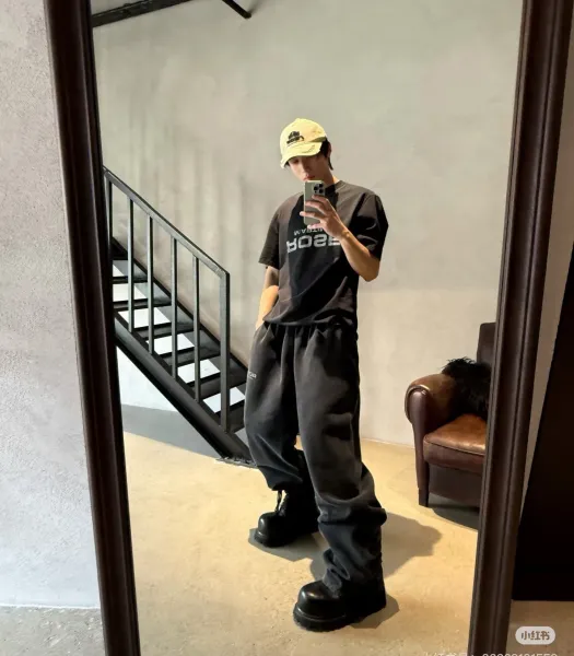 Bose T-Shirt and Sweatpants Set Black Streetwear Casual Set - 13