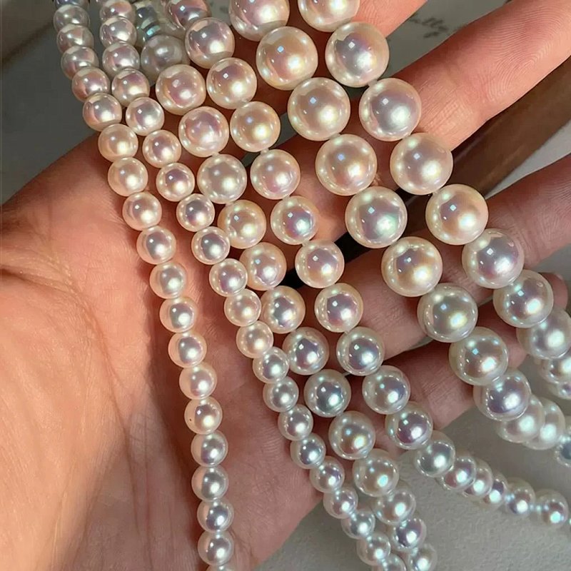 Pearl Strand Necklace White Iridescent Jewelry