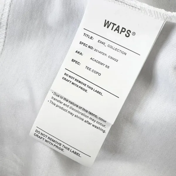 Design WTAPS Logo Long Sleeve Tee Black / White T-Shirts - 29