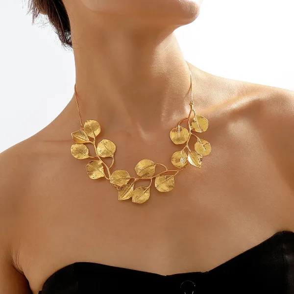 Design Abstract Two-Tone Choker Necklace Jewelry - 17