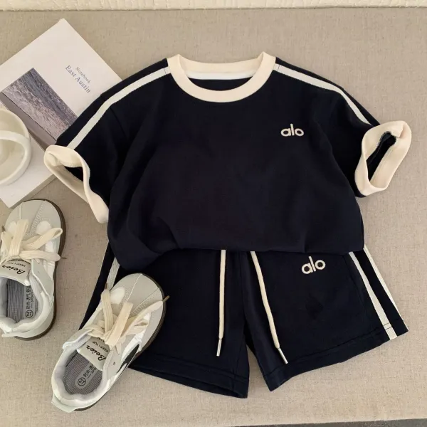 Alo Yoga Essential Stripe Set Gray - 8