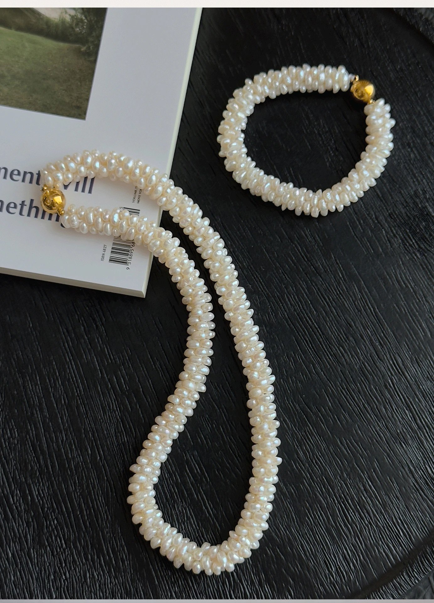 Design Handcrafted Baroque Pearl Braided Bracelet in Rose Gold Tone Jewelry - 20