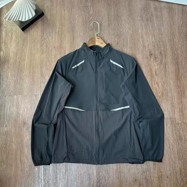 Design Windbreaker Jacket Black with Reflective Stripes Outerwear.windbreaker - 7