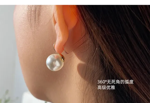Design Pearl Drop Earrings Gray 10mm Jewelry - 13