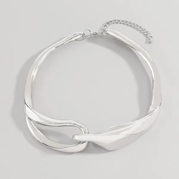 Design Abstract Two-Tone Choker Necklace Jewelry - 42