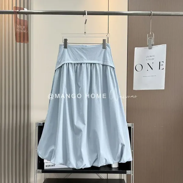 Design Mango Home Pleated A-Line Skirt Light Green Skirt - 7