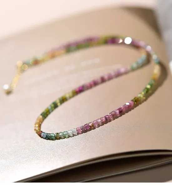 Design Multicolor Faceted Bead Bracelet with Gold Clasp Jewelry - 8