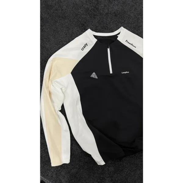 Design Longdao Crazy Freedom Half-Zip Base-Layer Top Black White Beige Base Layer - 5
