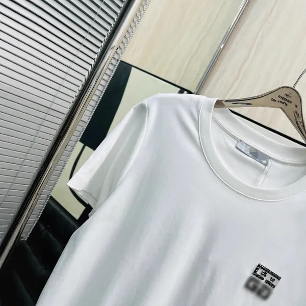 Givenchy 4G Logo Embroidered White T-Shirt - 6