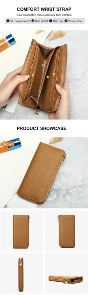 Design Lizard-Texture Zip-Around Long Wallet Army Green - 5