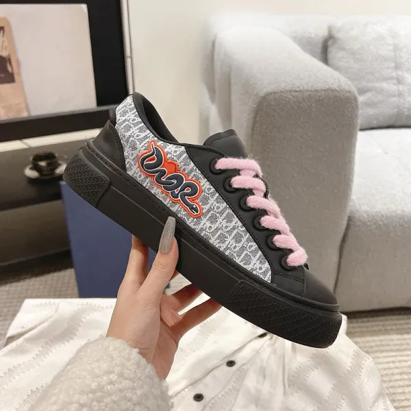 Dior B23 Oblique Embroidered Navy Sneakers - 18