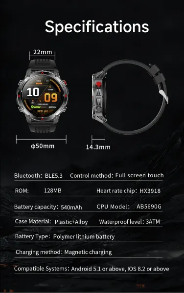 Design Smartwatch Pro Black Orange Sports Watch - 20