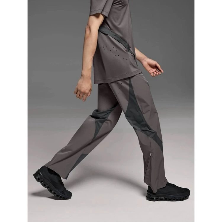Design Technical Pants Gray Multi-Tone Windbreaker-Style Pants - 12