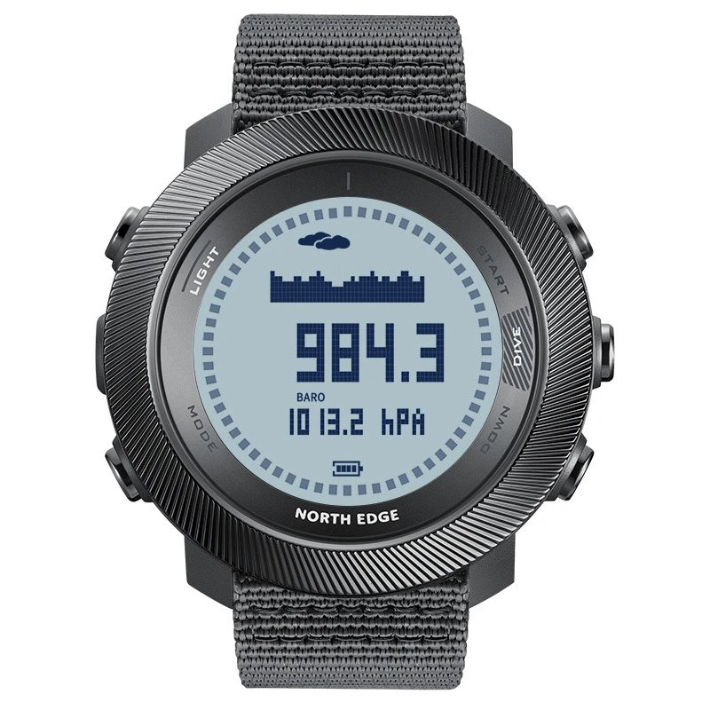 Design North Edge Barometric Altimeter Watch Black Gray Sports Watch Watches
