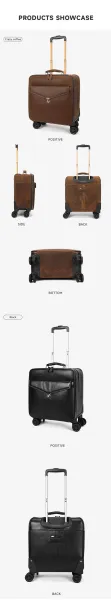 Design Rolling Laptop Briefcase Black Travel Bag Suitcase - 8