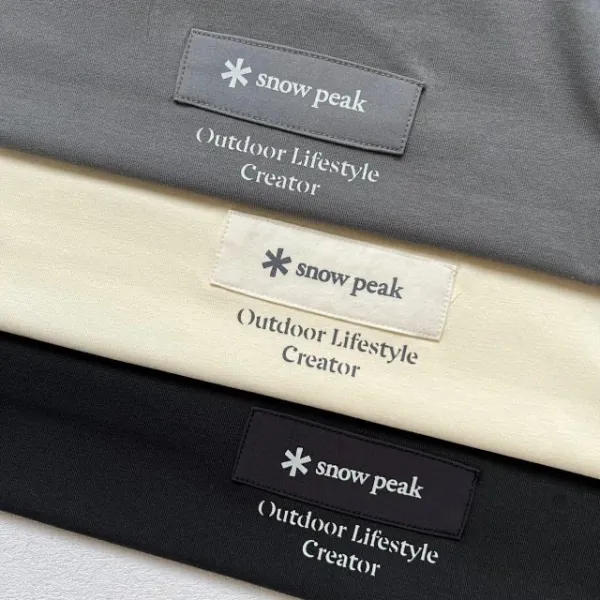 Design Snow Peak Minimal Lifestyle Crew Neck T-Shirt in Gray, Black, and Beige T-Shirts - 28