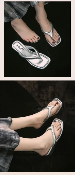 Design Leopard Print Wedge Flip-Flops Sandals Slippers - 11
