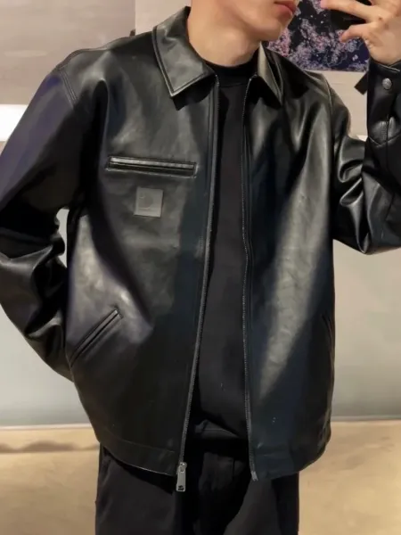 Carhartt Work In Progress Carhartt WIP Leather Jacket Black Leather-Jacket Leather Jacket - 2