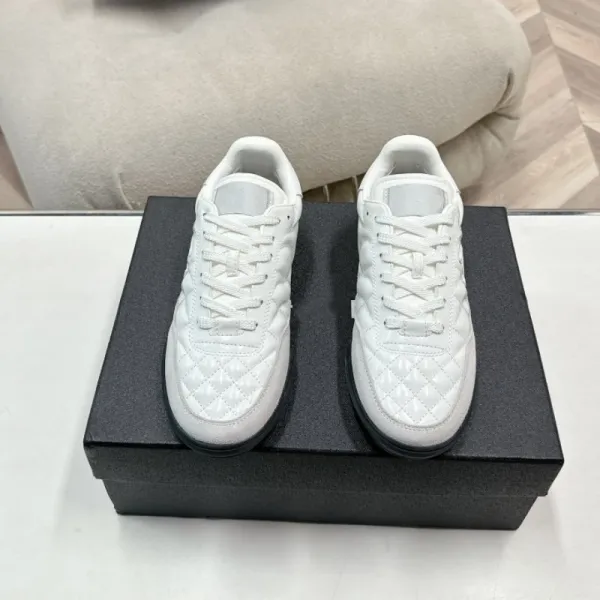 Chanel Tennis Classic Quilted White Sneakers - 1