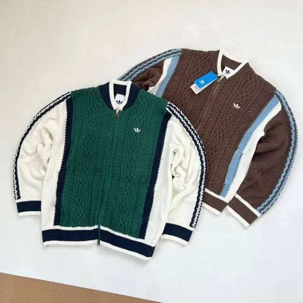 Adidas Originals Knit Cardigan Brown Multicolor Cardigan Outerwear.cardigan - 15