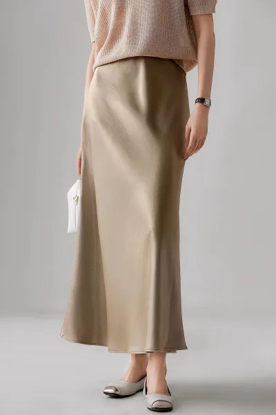 Design Atelier Nain Metallic Silver Slip Skirt - 9