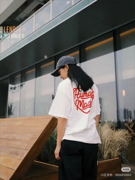 Human Made Heart Logo T-Shirt White and Black - 2