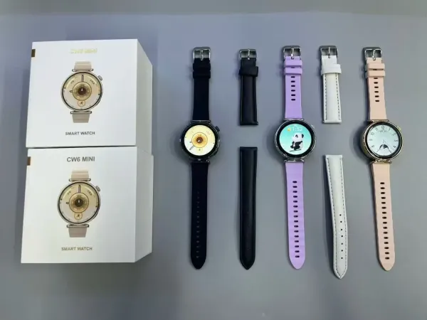 Design CW6 Mini Smart Watch Pink Beige Strap Smartwatch - 3