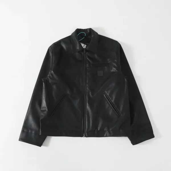Carhartt Work In Progress Carhartt WIP Leather Jacket Black Leather-Jacket Leather Jacket - 5