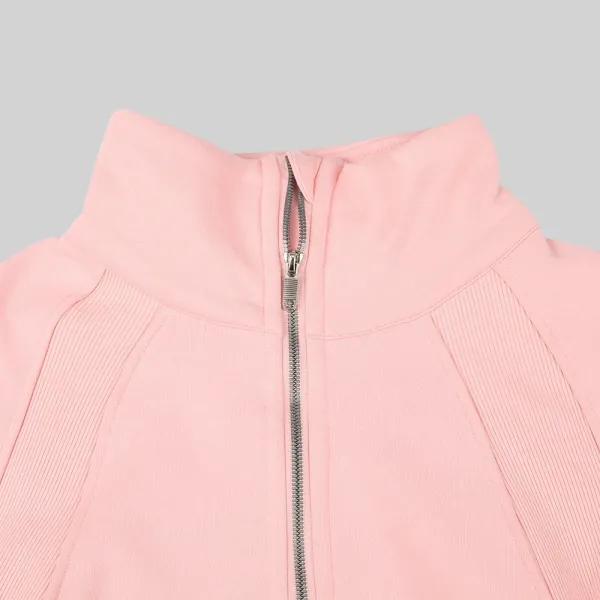 Design Cropped Half-Zip Pullover Sky Blue Hoodie - 6