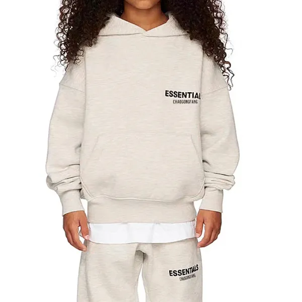 Fear of God Essentials Hoodie and Sweatpants Set Oatmeal Gray Hoodie - 1
