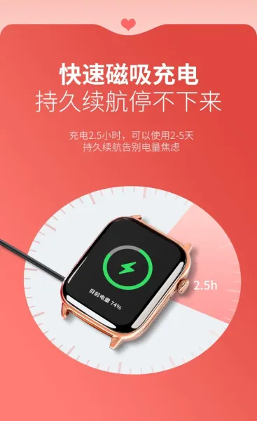 Design Smartwatch Orange Leather Texture Gold Mesh Band Smartwatch - 4