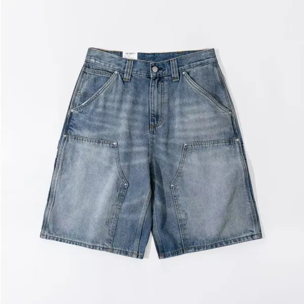 Carhartt Work In Progress Double Knee Shorts Black Denim - 11